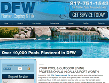 Tablet Screenshot of dfwpoolplastercopingandtile.com